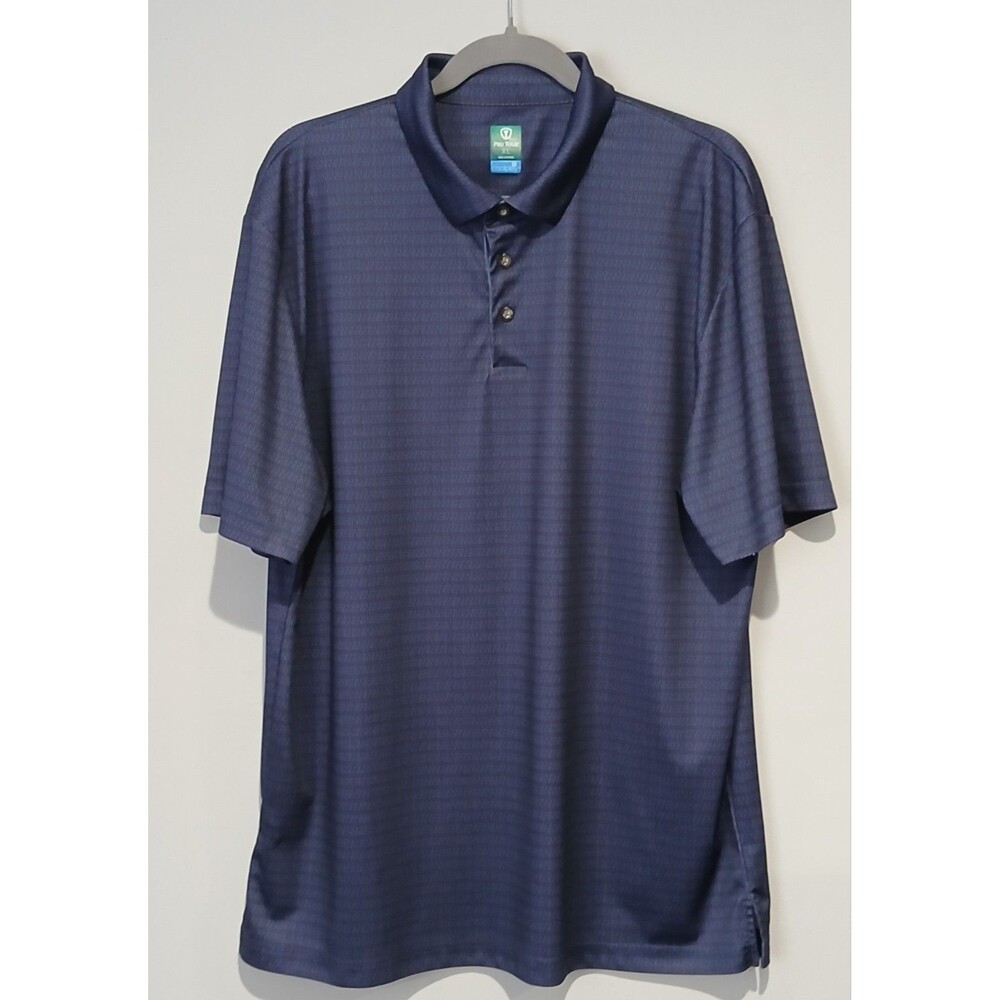 Pro Tour Golf Polo Shirt Cool Play Blue/Pink Stripes. Men Size Extra Large. New